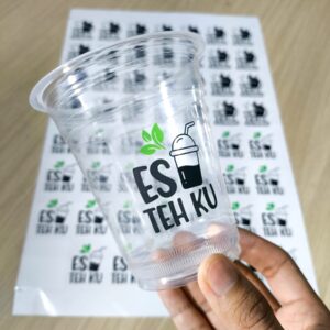 Sticker Label Cup Transparan